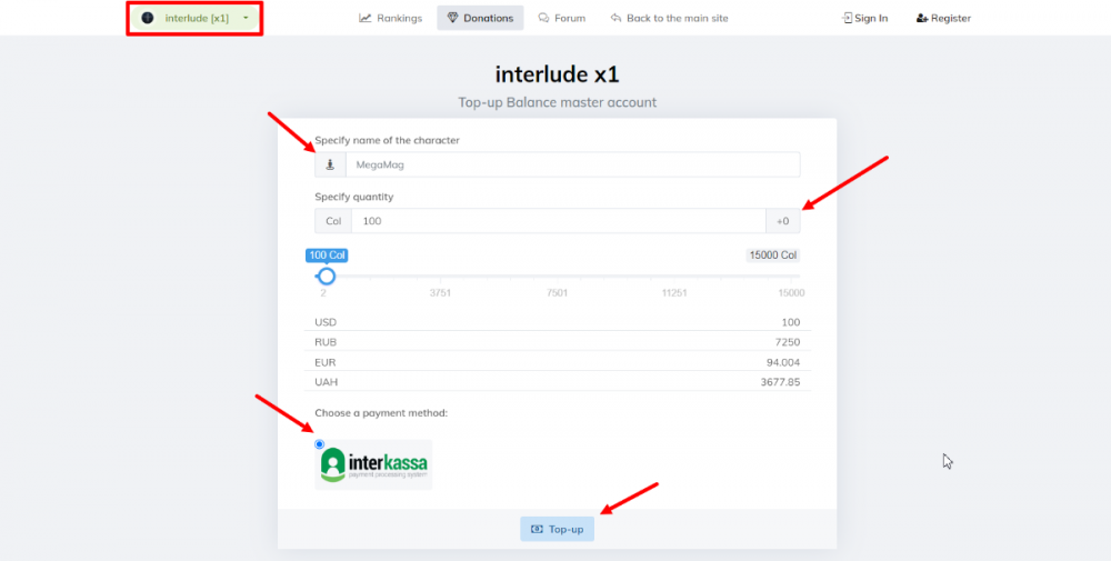 Step 2 - Fill out payment form